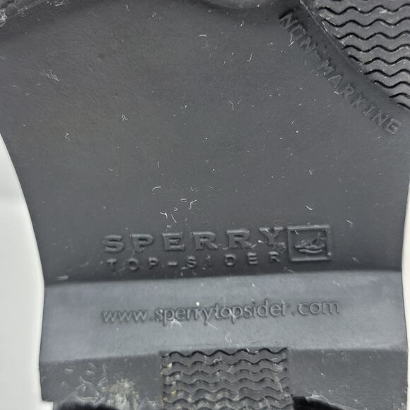 Sperry Gosling Duck Boots Women 9 Black Rubber Quilted Lace Up Rain Snow Winter - Picture 12 of 12